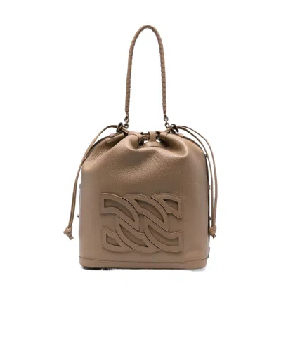 Casadei Drawstring Handbag In Brown