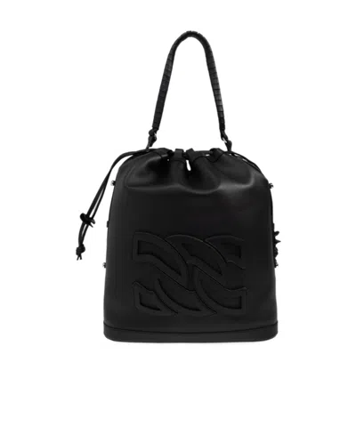Casadei Leather Bucket Bag In Black