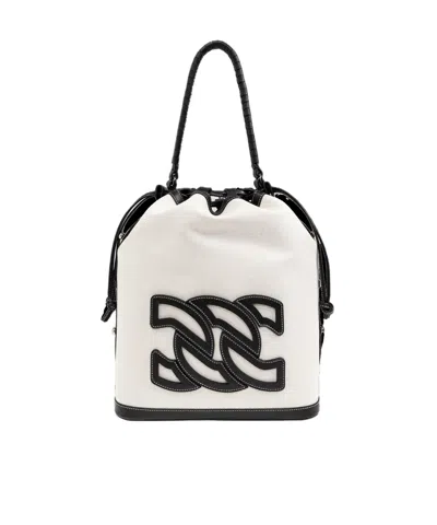 Casadei Drawstring Shoulder Bag In White