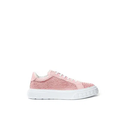 Casadei Elegant Pink Leather Sneakers For Women