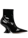 Casadei Elodie 80mm Leather Ankle Boots In Black