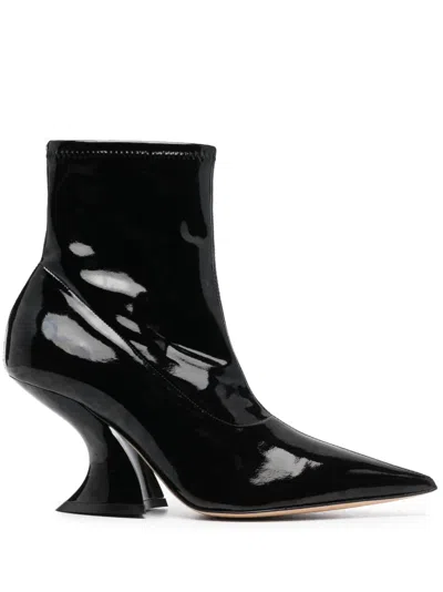 Casadei Elodie 80mm Leather Ankle Boots In Black