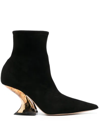 Casadei Elodie 85mm Ankle Boots In Black