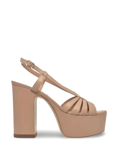 Casadei Elsa Heeled Sandals In Neutral