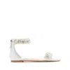 CASADEI CASADEI ELSA LEATHER SANDALS - WOMAN FLATS AND LOAFERS WHITE 39
