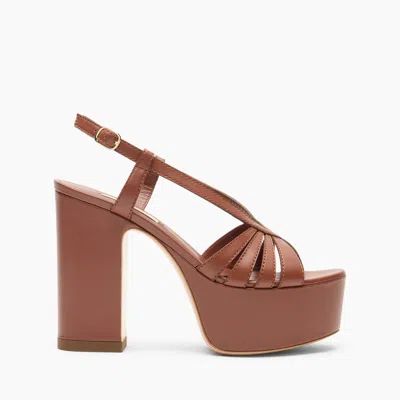 Casadei Elsa Platform Sandals In Brown