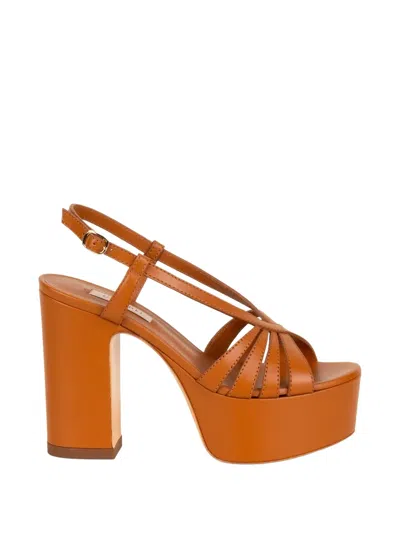 Casadei Elsa Strappy Platform Sandals In Neutral