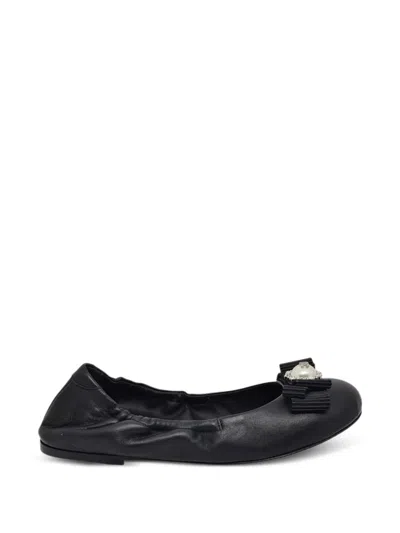 Casadei Embellished Ballet Flats In Black