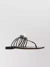 Casadei Embellished Fabric Labuan Thong Slippers In Black