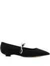 Casadei Embellished Pointed-toe Flat Pumps In Black