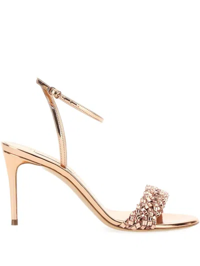 Casadei Embellished Sandals In Gold