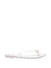 Casadei White Glitter Sandals In White