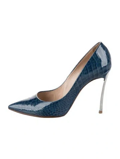 Pre-owned Casadei Embossed Leather Pumps In Multi