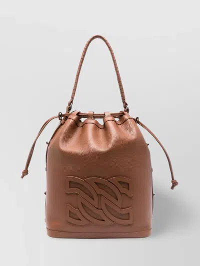 Casadei Eyelet Leather Shoulder Bag Handle