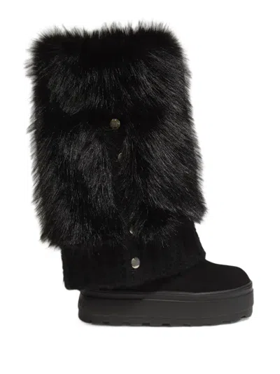 Casadei Faux-fur Boots In Multi