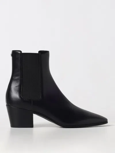 Casadei Flat Ankle Boots  Woman Color Black In Schwarz