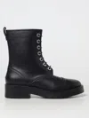 Casadei Leather Combat Boots In Schwarz