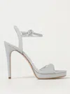 Casadei Grey Ankle Strap Heels In White