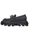 Casadei Chain-link Mesh Leather Loafers In Nero Neri E Grigi