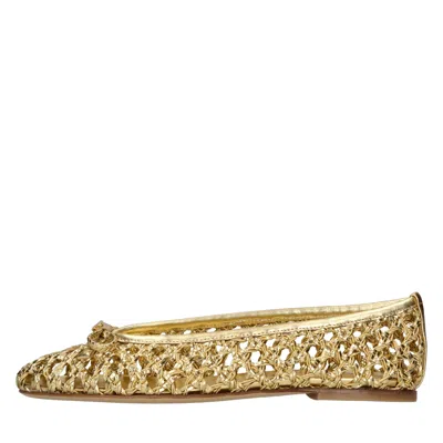 Casadei Flat Shoes Golden In Gray
