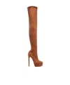 Casadei Flora 140mm Above-knee Platform Boots In Brown