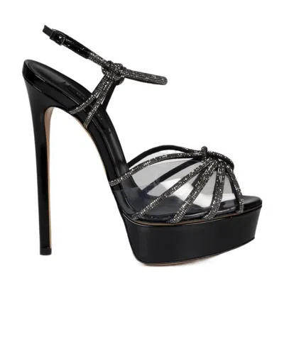 Casadei Flora Cc 160mm Sandals In Black