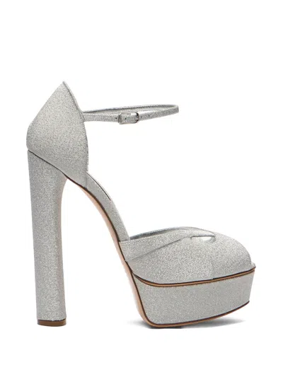 Casadei Flora Heeled Pumps In Silver