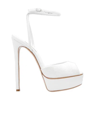 Casadei Flora Jolly 140mm Sandal In White