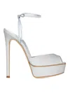 Casadei 140mm Flora Jolly Sandals In Silver