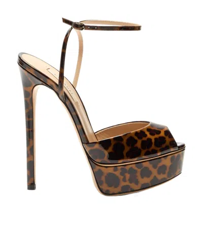 Casadei Flora Platform Panthera Sandal In Animal Print