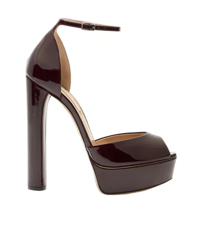 Casadei Flora Platform Sandal In Brown