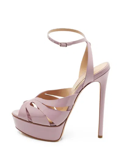 Pre-owned Casadei Flora Platform Sandals In Purple