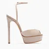 Casadei 140mm Glittered Platform Sandals In Neutral