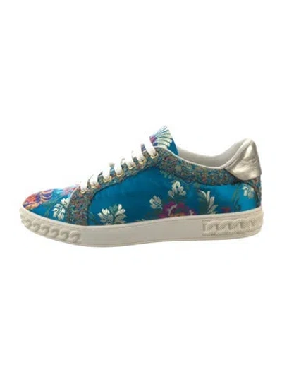 Pre-owned Casadei Floral Print Sneakers In Blue