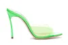Casadei Green Transparent Peep Toe Sandals In Polyurethane Woman In Green