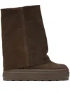 Casadei Lug Sole Platform Ankle Boots In Brown