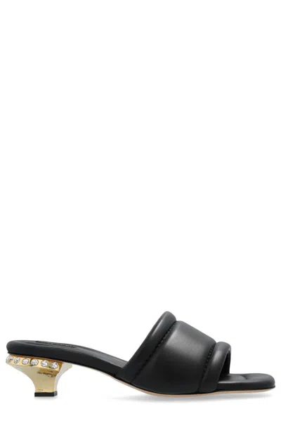Casadei Galaxy 40mm Padded Leather Mules In Black