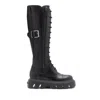 Casadei Lace-up Leather Boots In Black