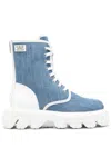 Casadei Generation C Denim Boots In Blue