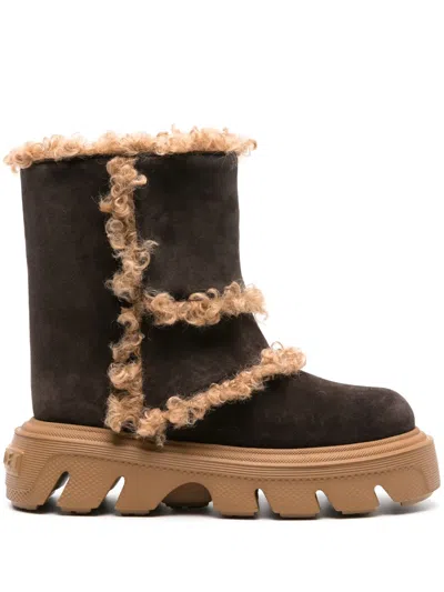 Casadei Woman Ankle Boots Dark Brown Size 8 Leather