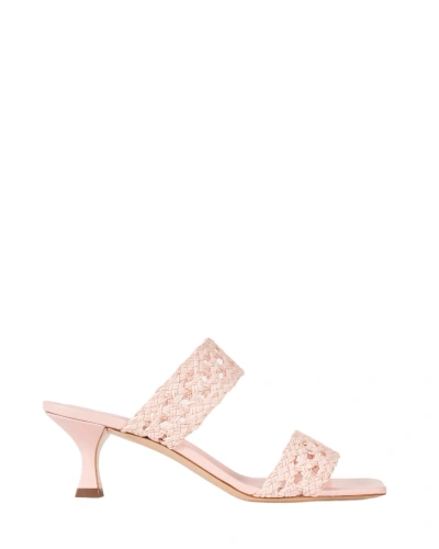 Casadei Geraldine 2 Strap Sandals In Minou Leather In Pink
