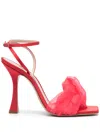 Casadei Geraldine Helen Satin Sandals In Red