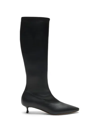 Casadei Giselle Knee-high Kitten-heel Boots In Black