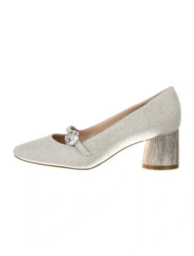 Pre-owned Casadei Glitter Accents Pumps In Gray