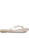 Casadei Glitter-detail Flip Flops In White
