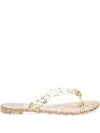 Casadei Glitter-embellished Flat Sandals In Multi