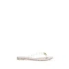 Casadei White Glitter Sandals In Multi