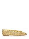 Casadei Golden Slip On Ballet Flats In Gold