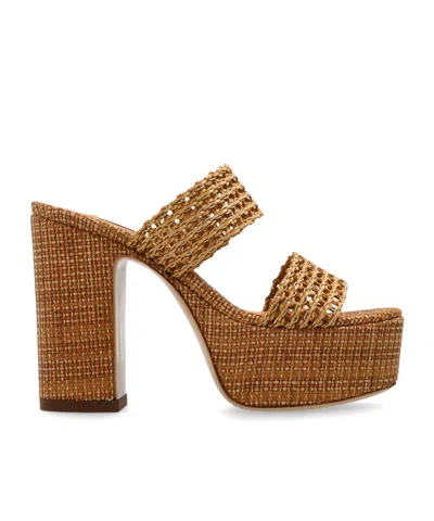Casadei Goldeneye Isa Platform Sandals In Brown