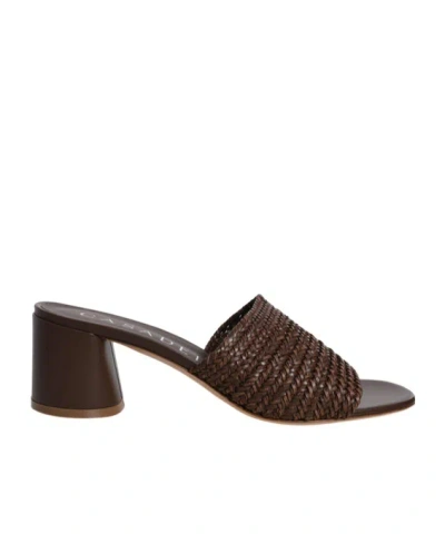 Casadei Hanoi 60mm Woven Mules In Black
